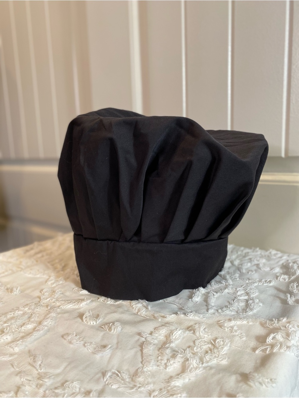 Professional Black Chef Hat with Secure Fit